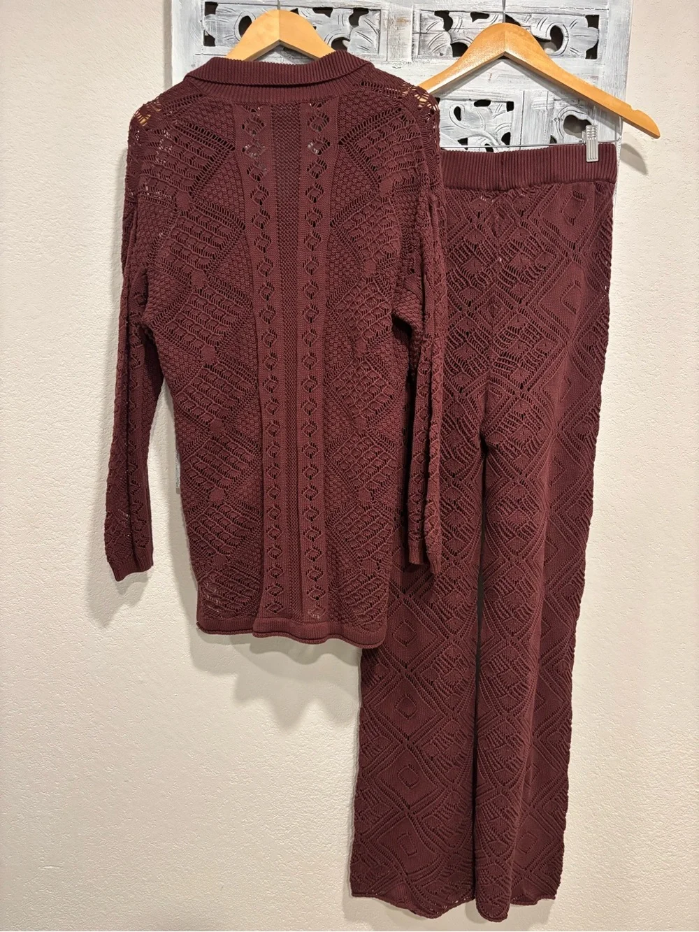 Free People Get Away Fauxchet Set Burgundy